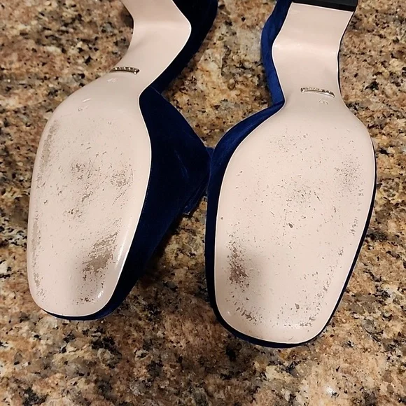 Gucci Madelyn Crystal Logo Cobalt Mules - SZ 40 - Picture 11 of 17